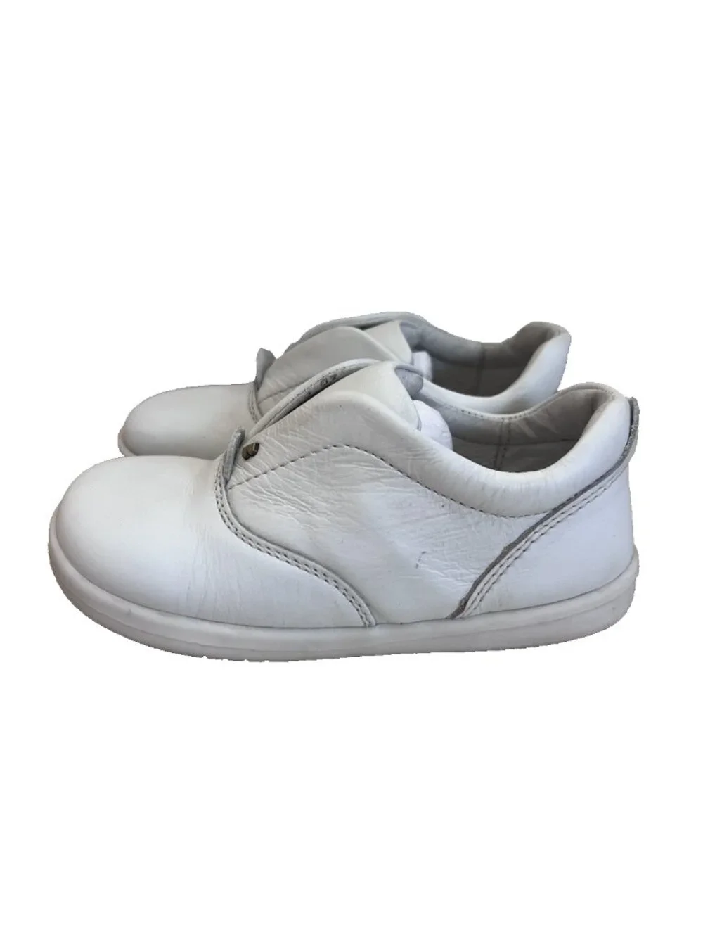 BOBUX I-Walk White Leather Slip On Sneaker Shoes Minimalist Unisex EU 25 US 8.5